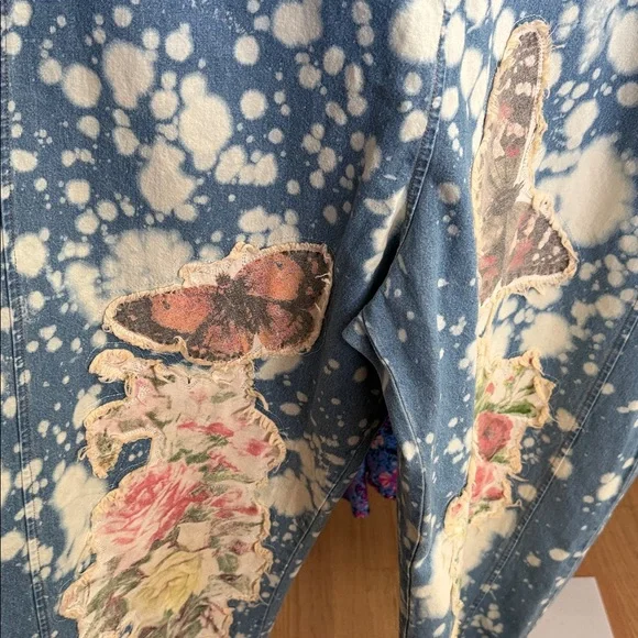 A RARE BIRD BUTTERFLY ROSE OVERALLS NWT sz OS - Picture 6 of 11